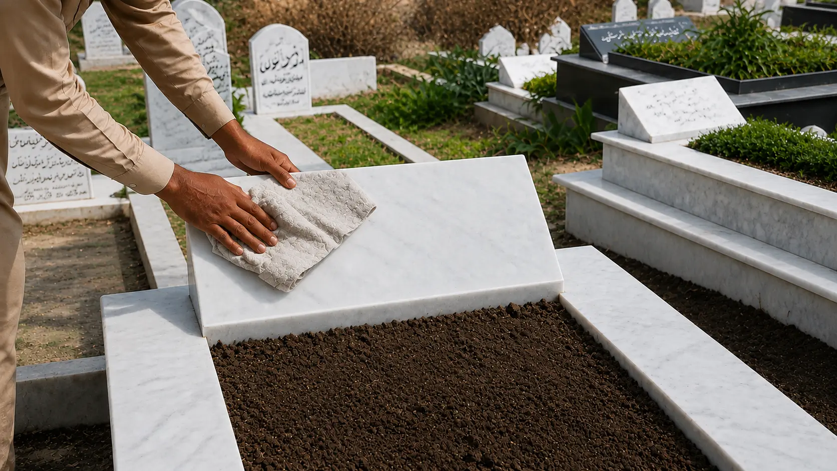 Stone Cleaning — Qabar Safai grave care service