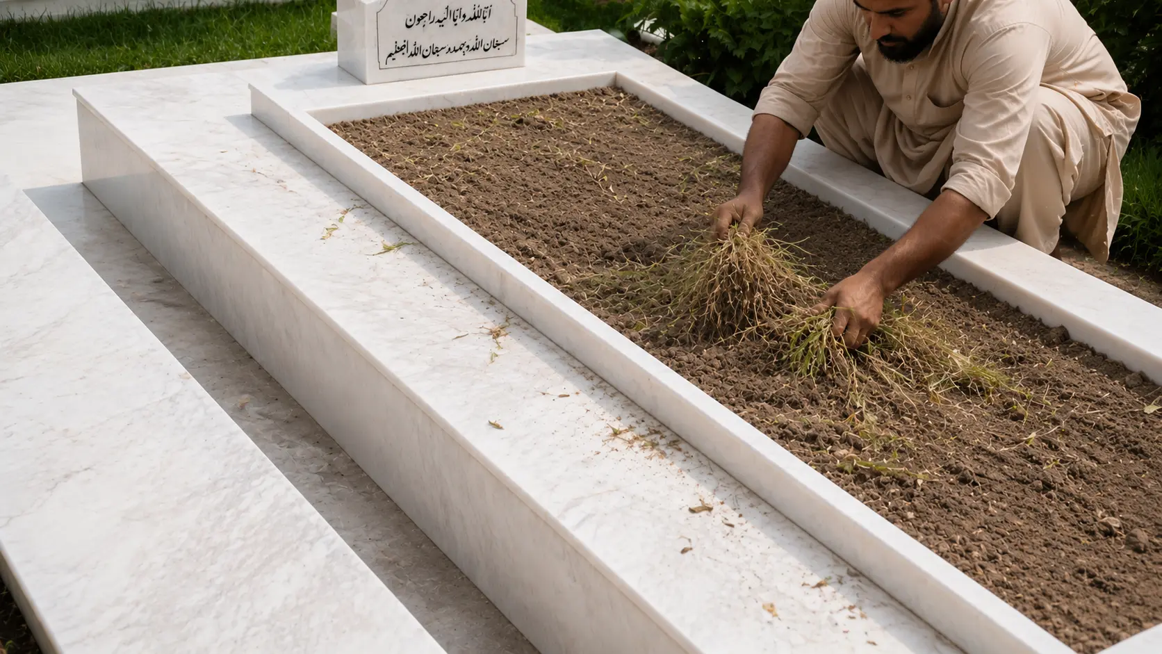 Weed & Grass Removal — Qabar Safai grave care service